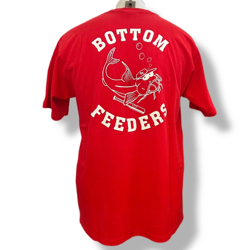 Vintage 90s Softball Baseball Team Bottom Feeders DS T Shirt FOTL Men's LARGE